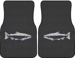 Chinook Salmon Silhouette Car Mats
