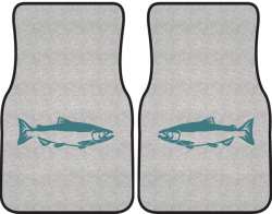 Chinook Salmon Silhouette Car Mats