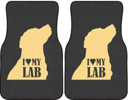 I Love My Lab Silhouette Car Mats
