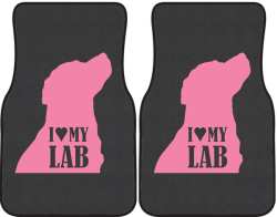 I Love My Lab Silhouette Car Mats