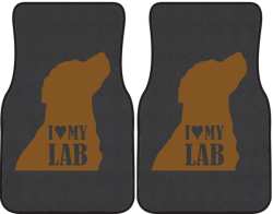 I Love My Lab Silhouette Car Mats