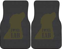 I Love My Lab Silhouette Car Mats