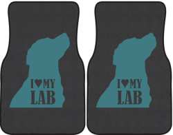 I Love My Lab Silhouette Car Mats