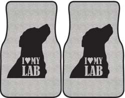 I Love My Lab Silhouette Car Mats