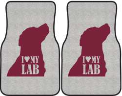 I Love My Lab Silhouette Car Mats