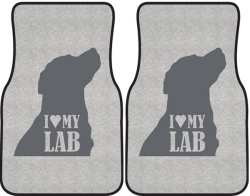 I Love My Lab Silhouette Car Mats