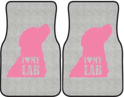 I Love My Lab Silhouette Car Mats