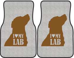 I Love My Lab Silhouette Car Mats