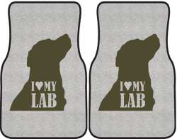 I Love My Lab Silhouette Car Mats