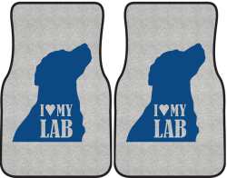 I Love My Lab Silhouette Car Mats