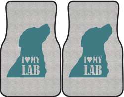 I Love My Lab Silhouette Car Mats
