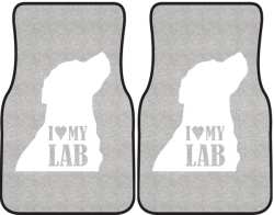 I Love My Lab Silhouette Car Mats