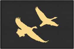 2 Geese Flying Silhouette Door Mats