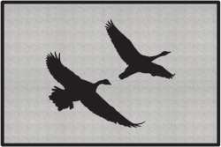 2 Geese Flying Silhouette Door Mats