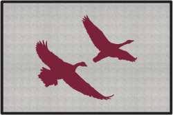 2 Geese Flying Silhouette Door Mats