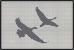 2 Geese Flying Silhouette Door Mats