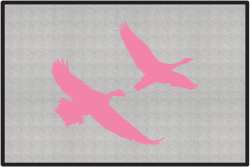 2 Geese Flying Silhouette Door Mats