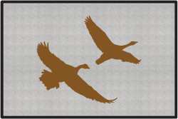 2 Geese Flying Silhouette Door Mats