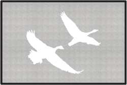 2 Geese Flying Silhouette Door Mats