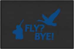 Fly? Bye! Goose Silhouette Door Mats