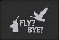 Fly? Bye! Goose Silhouette Door Mats