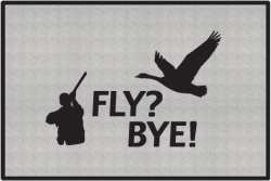 Fly? Bye! Goose Silhouette Door Mats