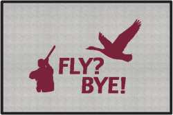 Fly? Bye! Goose Silhouette Door Mats