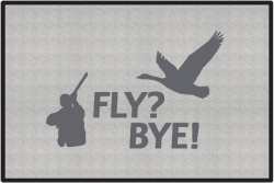Fly? Bye! Goose Silhouette Door Mats