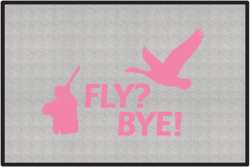 Fly? Bye! Goose Silhouette Door Mats