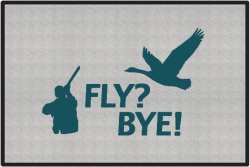 Fly? Bye! Goose Silhouette Door Mats