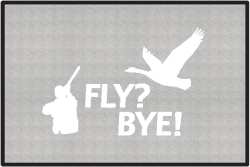 Fly? Bye! Goose Silhouette Door Mats