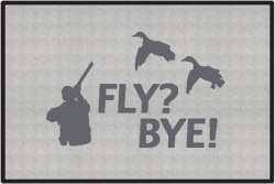 Fly? Bye! Duck Silhouette Door Mats