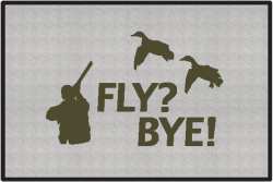 Fly? Bye! Duck Silhouette Door Mats