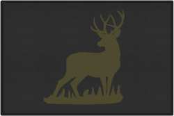 Mule Deer Buck Silhouette Door Mats