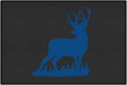 Mule Deer Buck Silhouette Door Mats