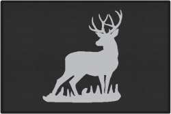 Mule Deer Buck Silhouette Door Mats