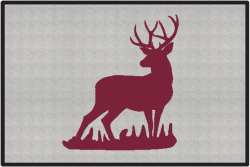 Mule Deer Buck Silhouette Door Mats