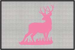 Mule Deer Buck Silhouette Door Mats