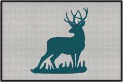Mule Deer Buck Silhouette Door Mats