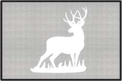 Mule Deer Buck Silhouette Door Mats