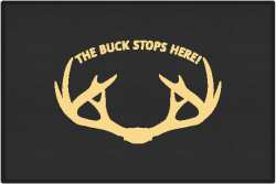 The Buck Stops Here Rack Silhouette Door Mats