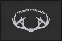 The Buck Stops Here Rack Silhouette Door Mats