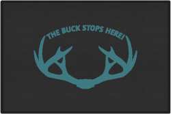 The Buck Stops Here Rack Silhouette Door Mats