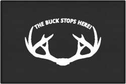 The Buck Stops Here Rack Silhouette Door Mats