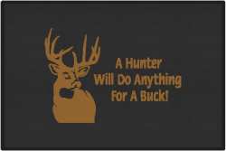 A Hunter Will Do Anything Whitetail Deer Silhouette Door Mats