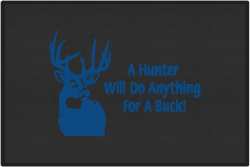 A Hunter Will Do Anything Whitetail Deer Silhouette Door Mats