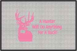 A Hunter Will Do Anything Whitetail Deer Silhouette Door Mats