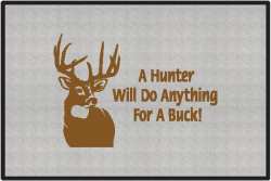 A Hunter Will Do Anything Whitetail Deer Silhouette Door Mats