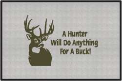 A Hunter Will Do Anything Whitetail Deer Silhouette Door Mats