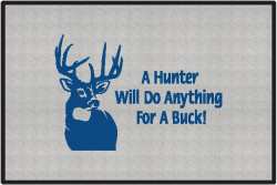 A Hunter Will Do Anything Whitetail Deer Silhouette Door Mats